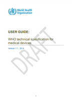 Cover page of the document with the User guide for technical specifications