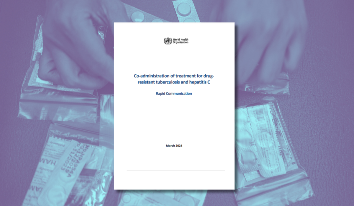 Cover of WHO publication titled Co-administration of treatment for drug-resistant tuberculosis and hepatitis C: rapid communication